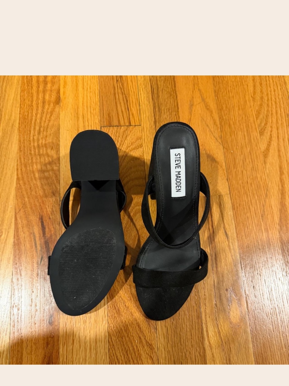 Steve Madden Black Strappy Block Heel Sandals
